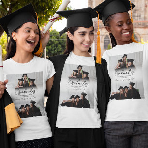 Camiseta Collage de Fotos Modernas Amigas Graduación