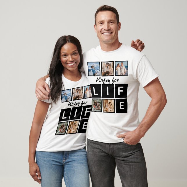 Camiseta Collage de fotos Moderno Wifey for Life 5 (Unisexo)