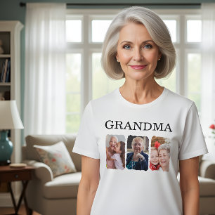 Camiseta Collage de fotos personalizadas de la abuela