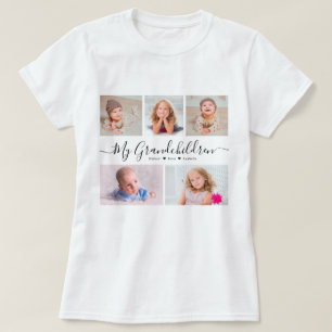 Camiseta Collage de Fotos Personalizadas de Mis Nietos
