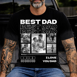 Camiseta Collage de fotos personalizadas del mejor papá del