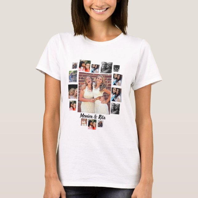 Camiseta Collage de fotos personalizado Best Friends 15 (Anverso)