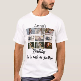 Camiseta Collage de fotos personalizado de cumpleaños 9