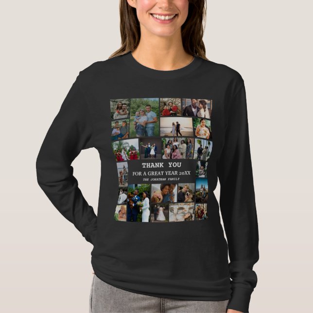 Camiseta Collage de fotos Personalizado De Fin De Año Famil (Anverso)