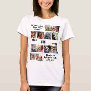 Camiseta Collage de fotos personalizado de la mejor tía de