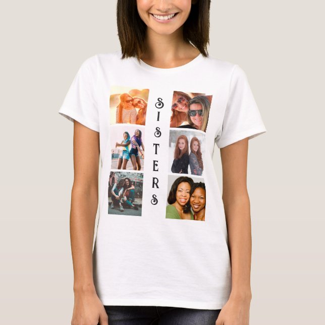 Camiseta Collage de fotos Personalizado de las Hermanas Mod (Anverso)