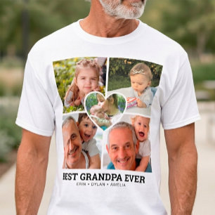 Camiseta Collage de fotos personalizado "Mejor abuelo del m