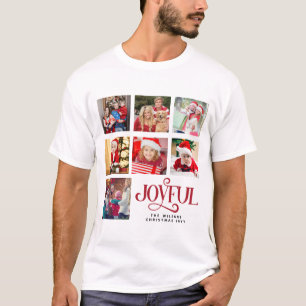 Camiseta Collage de fotos personalizado Nombre de familia N