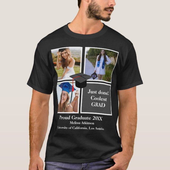Camiseta Collage de fotos recién terminado Graduado 3 (Anverso)