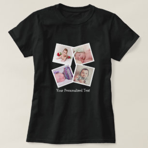 Camiseta Collage de fotos único personalizado 4 foto