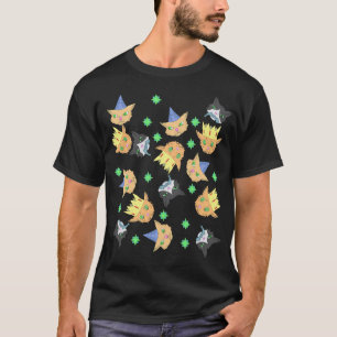 Camiseta Collage de gato de dibujos animados con sombreros