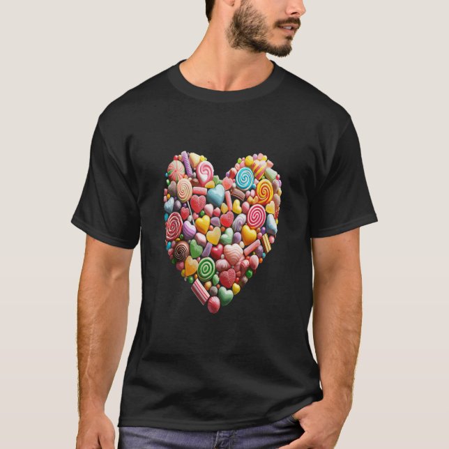 Camiseta Collage de golosinas de San Valentín (Anverso)
