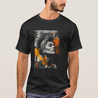 Camiseta Collage de Igualdad – Activista Naranja y Negro In