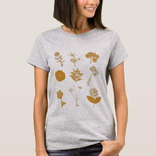 Camiseta Collage de Ilustracion de flores de época
