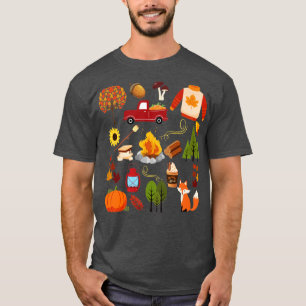 Camiseta Collage de la caída deja la campana de las calabaz