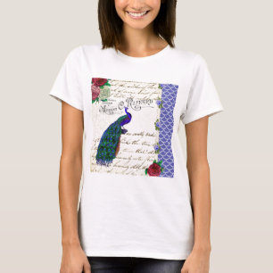 Camiseta Collage de la canción del pavo real del vintage