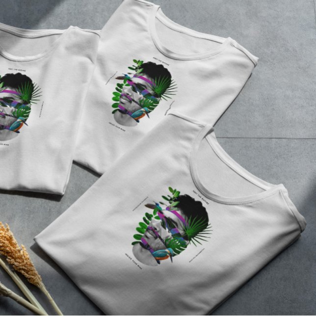 Camiseta Collage de la cara del hombre de la naturaleza (Subido por el creador)