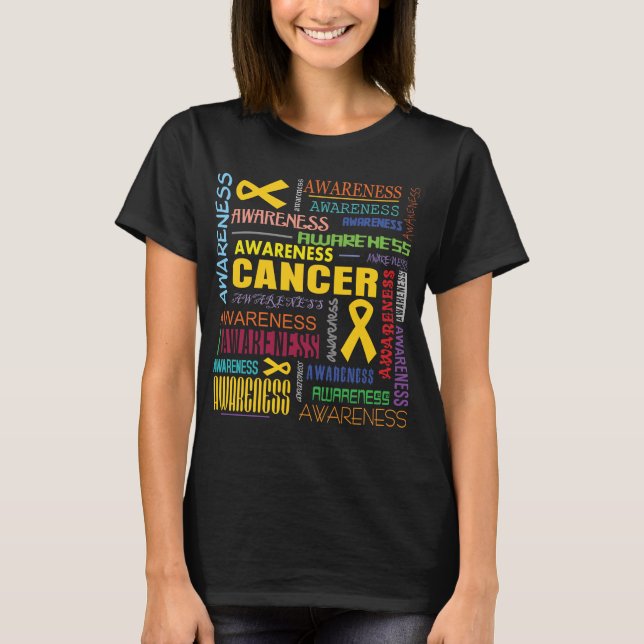 Camiseta Collage de la conciencia del cáncer de la niñez (Anverso)