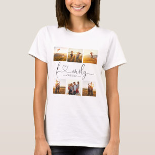 Camiseta Collage de la familia de fotos 6 guiones para el c