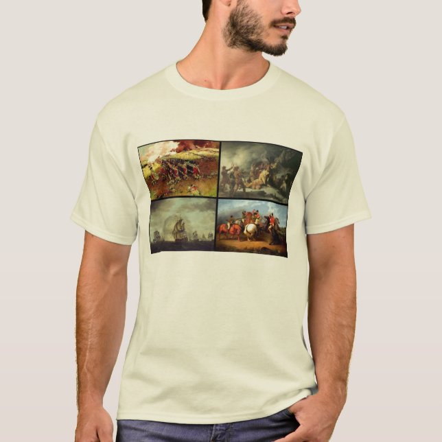 Camiseta Collage de la guerra de revolucionario americano (Anverso)