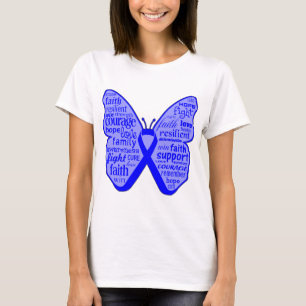 Camiseta Collage de la mariposa del cáncer de colon de