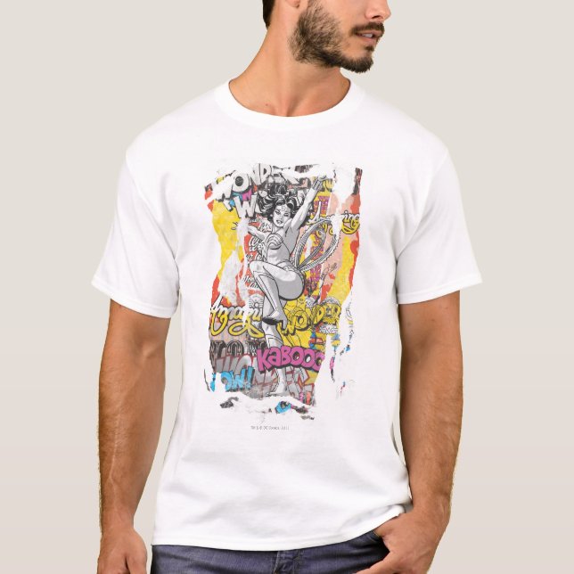 Camiseta Collage de la mujer maravilla 1 (Anverso)