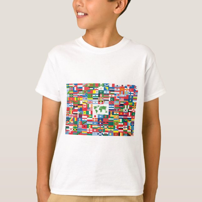 Camiseta Collage de las banderas de país de todas partes (Anverso)