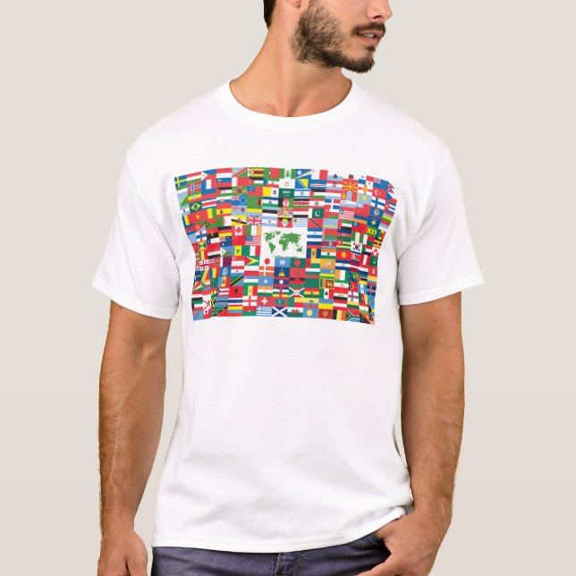 Camiseta Collage de las banderas de país de todas partes (Anverso)
