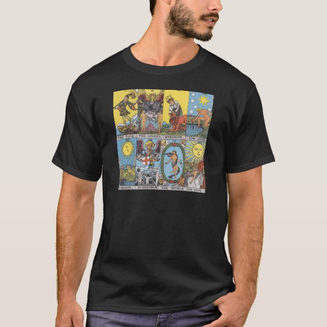Camiseta Collage de las cartas de tarot (Anverso)