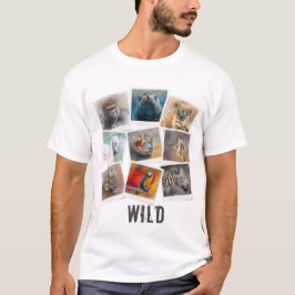 Camiseta Collage de marco de foto de animal salvaje con acu