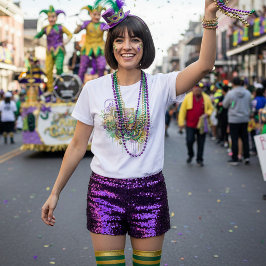 Camiseta Collage de Mardi Gras salpicado