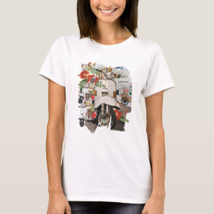 Camiseta Collage de medios mixtos Vintage Woman