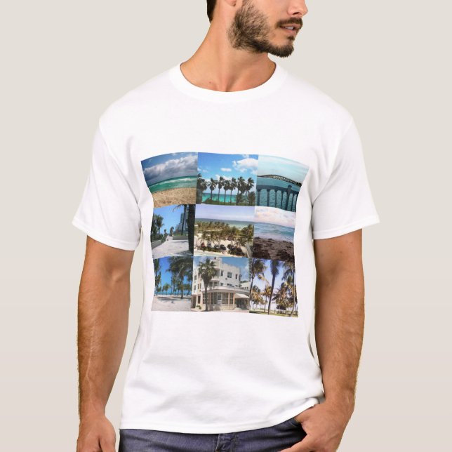 Camiseta Collage de Miami - 50 tonos de azul (Anverso)