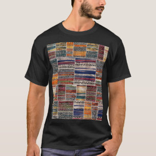 Camiseta Collage de mosaico: patrón de tejido mixto.