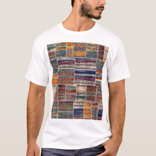 Camiseta Collage de mosaico: patrón de tejido mixto.