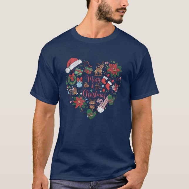 Camiseta Collage de Navidades merry y brillantes (Anverso)