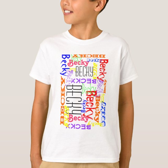 Camiseta Collage de nombres personalizados personalizado pe (Anverso)