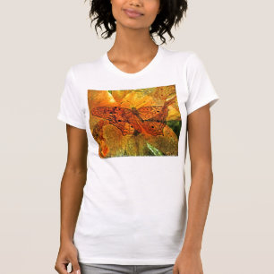 Camiseta Collage de oro de la mariposa y del lirio -