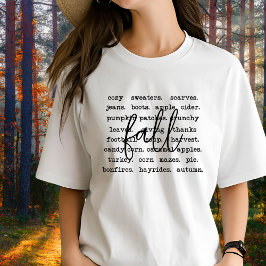 Camiseta Collage de palabras de 'Fall Vibes'