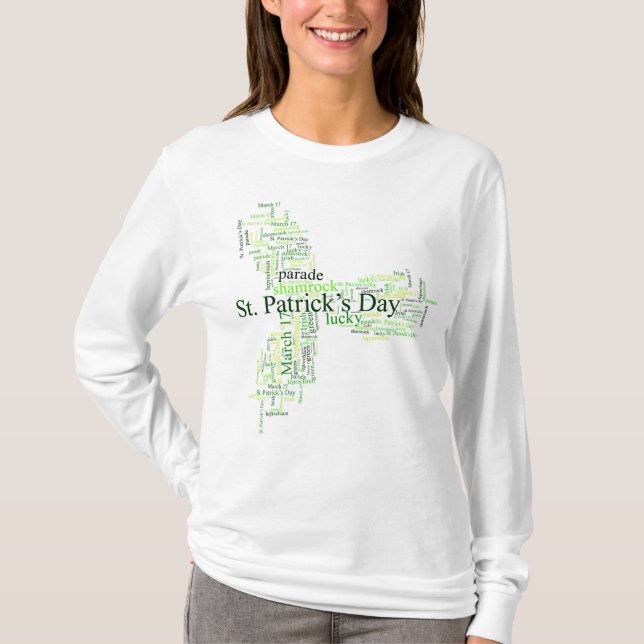 Camiseta Collage de palabras de St. Patrick's Day Ireland (Anverso)