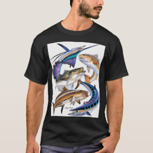 Camiseta Collage de peces de caza