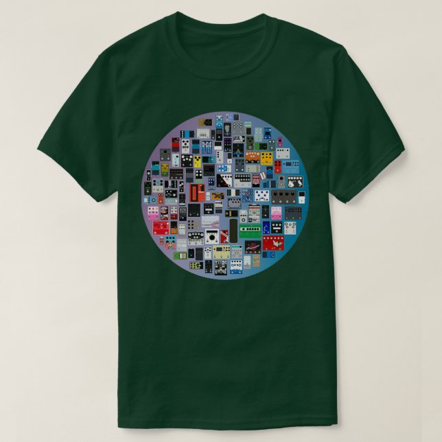 Camiseta Collage de pedales de guitarra (Diseño del anverso)