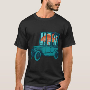 Camiseta Collage de pez y coche antiguo