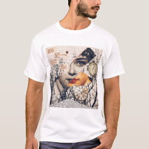 Camiseta Collage de poema de amor vintage Arte sepia romá