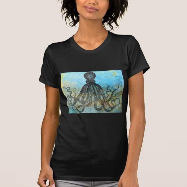 Camiseta Collage de pulpo vintage (Anverso)