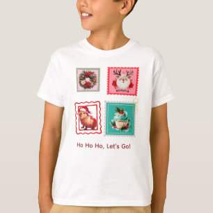 Camiseta Collage de sello navideño caprichoso con carpincho