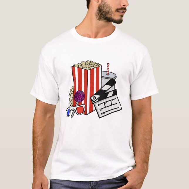 Camiseta Collage de Snacks de Cine Retro (Anverso)