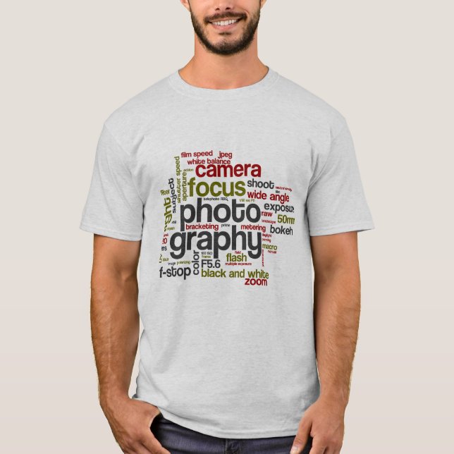 Camiseta Collage de texto de Lingo de fotografía (Anverso)