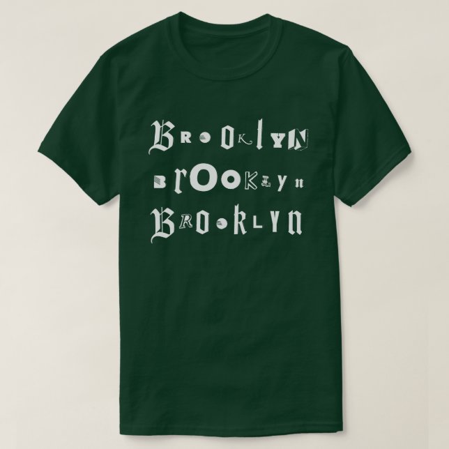 Camiseta Collage de tipo BROOKLYN (Diseño del anverso)