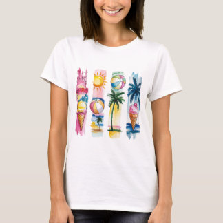 Camiseta Collage de verano con vibraciones rotas - playa de